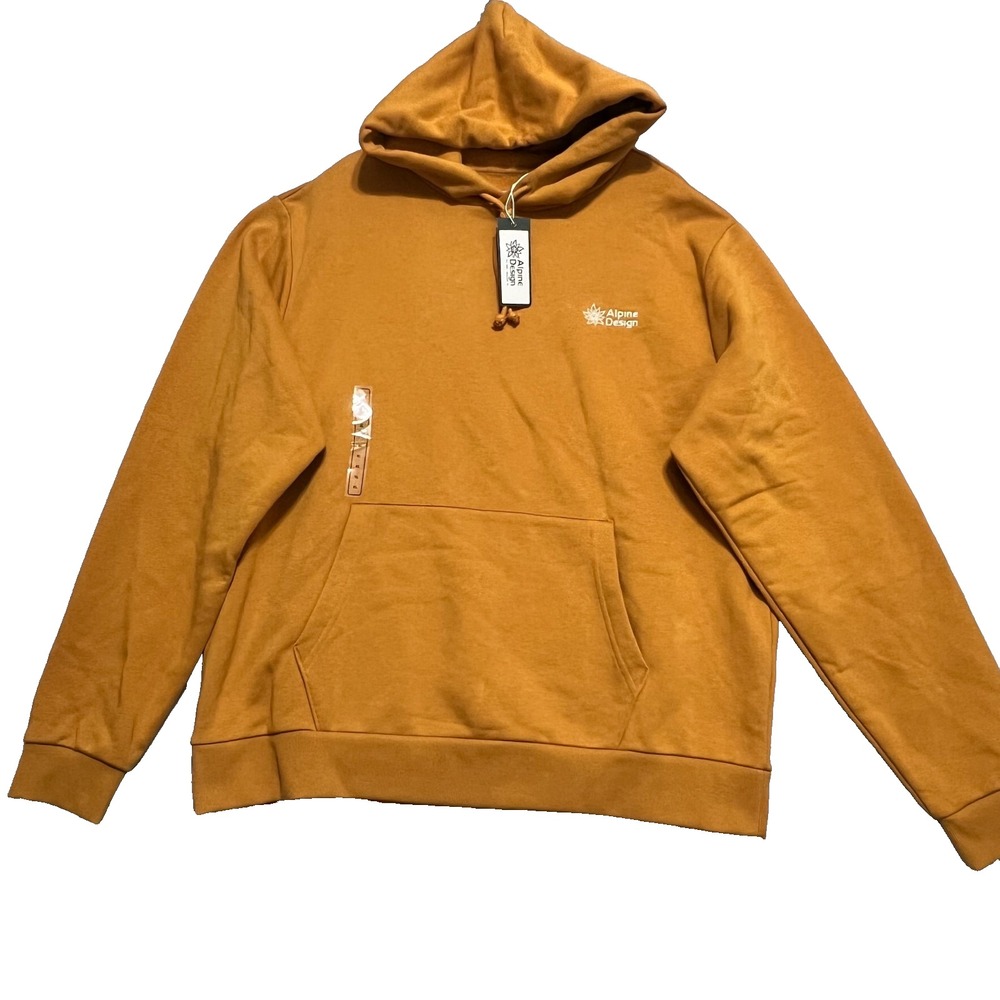 Alpine Design Men's Hike Hoodie XL Yellow Kangaroo Pocket Outdoor NEW